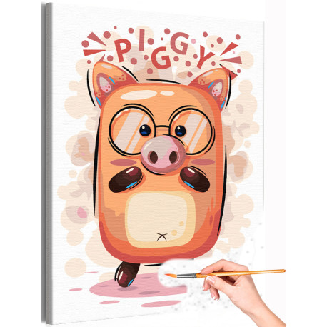 1 Забавная свинка Коллекция Cute animals Животные Смешная Поросенок Для детей Детские Для девочек Для мальчиков Раскраска картин