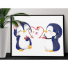 2 Влюбленные пингвины с сердцем Коллекция Cute animals Птицы Романтика Любовь Для детей Детские Для девочек Для мальчиков Раскра