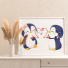 3 Влюбленные пингвины с сердцем Коллекция Cute animals Птицы Романтика Любовь Для детей Детские Для девочек Для мальчиков Раскра