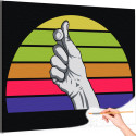 Щелчок пальцами Руки Жест Раскраска картина по номерам на холсте с неоновыми красками