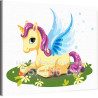 Единорог с волшебными крыльями Животные Лошадь Мультики Для детей Детская Для девочек Легкая 75х100 Раскраска картина по номерам