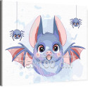 Летучая мышь с пауками Коллекция Cute animals Животные Для детей Детские Для девочек Для мальчиков 75х100 Раскраска картина по номерам на холсте