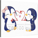 Влюбленные пингвины с сердцем Коллекция Cute animals Птицы Романтика Любовь Для детей Детские Для девочек Для мальчиков 75х100 Р