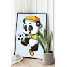 2 Панда футболист Животные Спорт Для детей Детская Для мальчиков Легкая 60х80 Раскраска картина по номерам на холсте