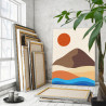 3 Море и горы на рассвете Минимализм Природа Лето Пейзаж Для триптиха Стильная 75х100 Раскраска картина по номерам на холсте