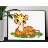 2 Маленький леопард на поляне Животные Мультики Для детей Детская Для девочек Для мальчика Легкая 75х100 Раскраска картина по но