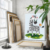 3 Зебра и бабочка Животные Для детей Детская Для мальчика Для девочек Простая 60х80 Раскраска картина по номерам на холсте