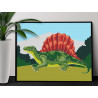 2 Динозавр на солнышке Животные Детская Для детей Для мальчика Для девочек Маленькая Легкая 75х100 Раскраска картина по номерам 