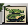 2 Защитный танк Для детей Для мальчиков Для мужчин Военная 75х100 Раскраска картина по номерам на холсте