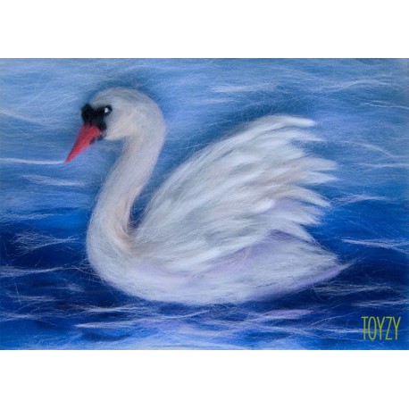 Лебедь Картина из шерсти Toyzy