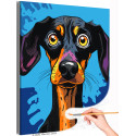  Яркий портрет таксы Животные Собака Для детей Стильная Раскраска картина по номерам на холсте AAAA-NK556