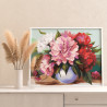 Натюрморт с пионами в вазе Цветы Букет в вазе Маме Интерьерная Яркая Раскраска картина по номерам на холсте AAAA-NK566