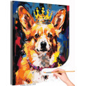  Портрет корги в короне Животные Собака Яркая Раскраска картина по номерам на холсте AAAA-NK567