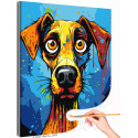  Красочная собака Животные Арт Смешная Яркая Для детей Раскраска картина по номерам на холсте AAAA-NK020