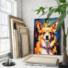  Портрет корги в короне Животные Собака Яркая 80х100 Раскраска картина по номерам на холсте AAAA-NK567-80x100