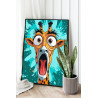  Удивленный жираф Животные Арт Смешная Яркая Для детей 60х80 Раскраска картина по номерам на холсте AAAA-NK019-60x80