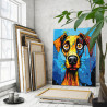  Красочная собака Животные Арт Смешная Яркая Для детей 75х100 Раскраска картина по номерам на холсте AAAA-NK020-75x100