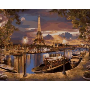 Париж. Вечер Раскраска картина по номерам на холсте