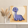 2 Синий динозавр малыш Животные Для детей Детская Для мальчика Для девочек Маленькая Легкая Раскраска картина по номерам на холс
