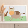 2 Счастливая корова Животные Для детей Детские Для мальчиков Для девочек Легкая Маленькая Раскраска картина по номерам на холсте