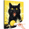  Черный кот с апельсином Животные Кошки Котята Мем Яркая Смешная Интерьерная Раскраска картина по номерам на холсте AAAA-NK572