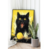  Черный кот с апельсином Животные Кошки Котята Мем Яркая Смешная Интерьерная 80х100 Раскраска картина по номерам на холсте AAAA-