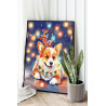  Корги с яркими огнями Животные Собака Новый год 100х125 Раскраска картина по номерам на холсте AAAA-NK578-100x125