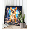  Любимый корги в космосе Животные Собака Небо 100х100 Раскраска картина по номерам на холсте AAAA-NK125-100x100