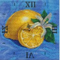 Фотография готовой работы Лимонная фантазия Часы Алмазные на подрамнике с полной выкладкой Color Kit