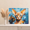  Абиссинская кошка с голубыми глазами Арт Животные Коты Котята Рыжий Яркая Раскраска картина по номерам на холсте AAAA-ST0005