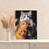  Четыре пушистых кота Животные Кошки Котята Рыжий Смешная Мем Раскраска картина по номерам на холсте AAAA-ST0007