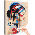  Стильный портрет девушки Абстракция Арт Лицо Япония Яркая Интерьерная Раскраска картина по номерам на холсте AAAA-ST0300