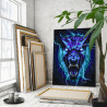  Свирепый зверь Животные Волк Монстр Фэнтези Яркая 100х125 Раскраска картина по номерам на холсте с неоновыми красками AAAA-ST00