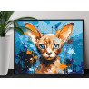  Абиссинская кошка с голубыми глазами Арт Животные Коты Котята Рыжий Яркая 80х100 Раскраска картина по номерам на холсте AAAA-ST