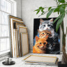  Четыре пушистых кота Животные Кошки Котята Рыжий Смешная Мем 80х100 Раскраска картина по номерам на холсте AAAA-ST0007-80x100