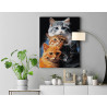  Четыре пушистых кота Животные Кошки Котята Рыжий Смешная Мем 100х125 Раскраска картина по номерам на холсте AAAA-ST0007-100x125