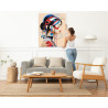  Стильный портрет девушки Абстракция Арт Лицо Япония Яркая Интерьерная 60х80 Раскраска картина по номерам на холсте AAAA-ST0300-