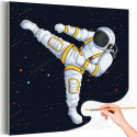 1 Космонавт каратист Люди Спорт Для мальчика Для мужчин 40х40 Раскраска картина по номерам на холсте