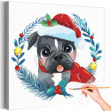 1 Рождественский бульдог Животные Собака Новый год Рождество Зима Для детей Детская Для мальчика Для девочки 40х40 Раскраска кар