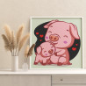 3 Мама хрюшка с малышом Животные Свинья Поросенок Любовь Для детей Детская Для девочек Для мальчика Легкая Раскраска картина по 