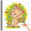 Котенок на полянке Животные Кошки Коты Для детей Детская Для девочек Для мальчика Легкая Раскраска картина по номерам на холсте