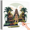 1 Храм на острове Бали Природа Пейзаж Страны Лето Тропики Раскраска картина по номерам на холсте