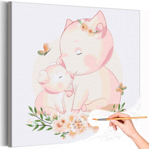 1 Мама свинка с малышом Коллекция Cute animals Хрюшка Поросенок Свинья Животные Цветы Бабочки Дети Для детей Детские Для девочек