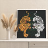 3 Два китайских тигра Животные Хищники Раскраска картина по номерам на холсте