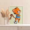3 Тигренок футболист Животные Спорт Для детей Детская Для девочек Для мальчика Легкая Раскраска картина по номерам на холсте