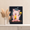 3 Свинка и гамбургер Животные Еда Смешная Для кухни Мультики Раскраска картина по номерам на холсте