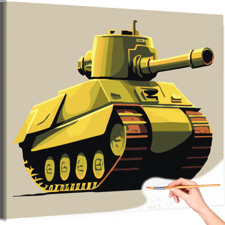 1 Боевой танк Для детей Для мальчиков Для мужчин Военная Раскраска картина по номерам на холсте