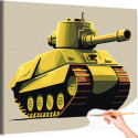 Боевой танк Для детей Для мальчиков Для мужчин Военная Раскраска картина по номерам на холсте