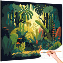 Природа жарких стран Лес Пейзаж Тропики Деревья Раскраска картина по номерам на холсте