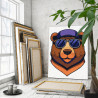 3 Медведь гризли в очках Животные Хищники Стильная 75х100 Раскраска картина по номерам на холсте